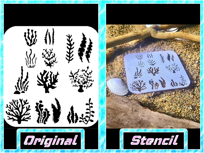 Sea Floor Decor Stencil