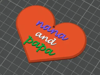 Nana and Papa Heart Ornament