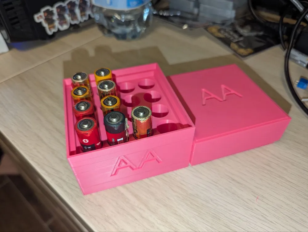 Batteries Container - Up to 16 AA BATTERIES! - Free 3D Print Model ...