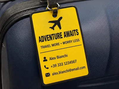 Personalized emoji and text luggage tag - remix