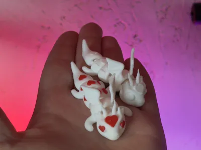 Cute Flexi Heart Dragon - Free 3D Print Model - MakerWorld