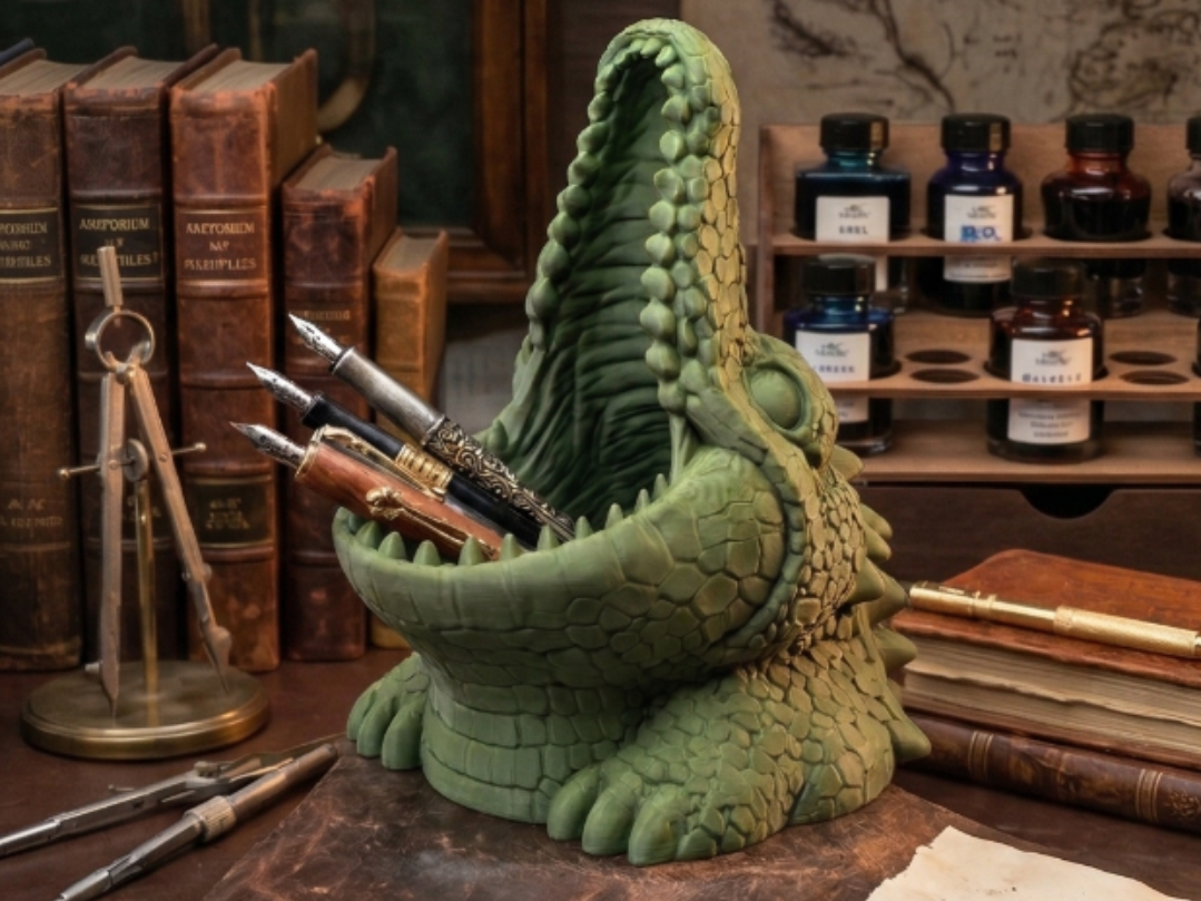Primal Predator: Crocodile Desk Organizer