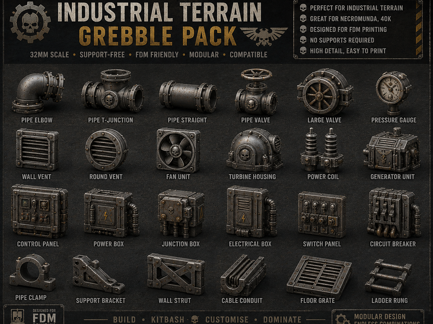 Industrial grebble and pipes 