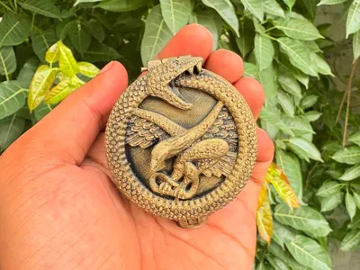 GOLD EAGLE OPIUM BOX JEWELERY CONTAINER