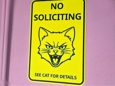 No Soliciting Cat Sign
