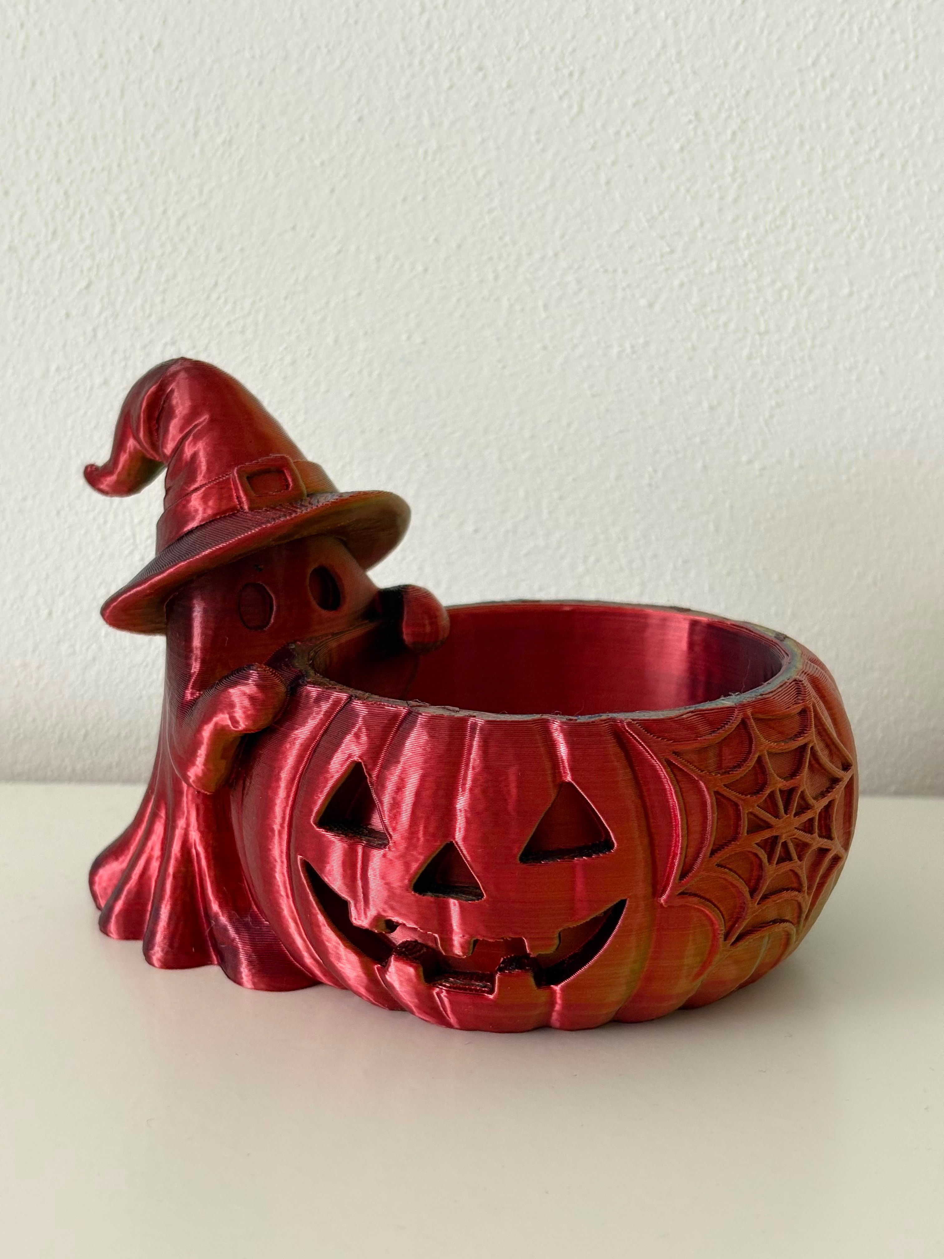 Spooky Ghost Pumpkin Bowl – Halloween Candy Dish - 1