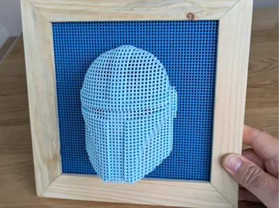 Mandalorian grid layered sculpture