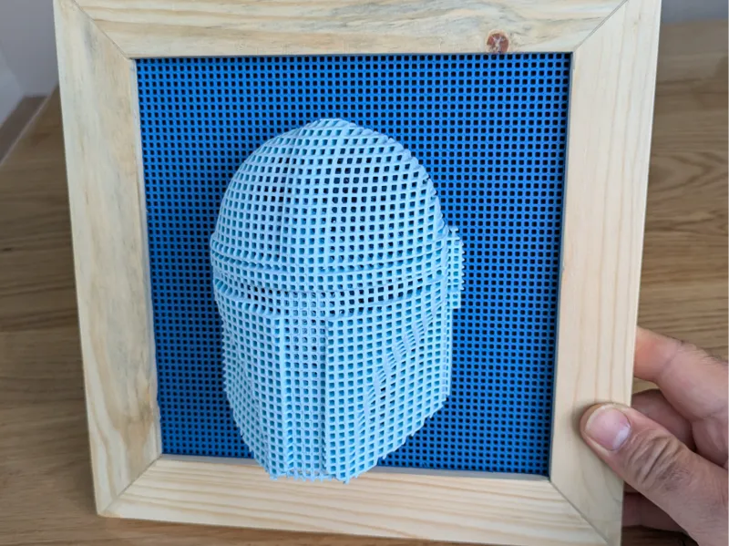 Mandalorian grid layered sculpture