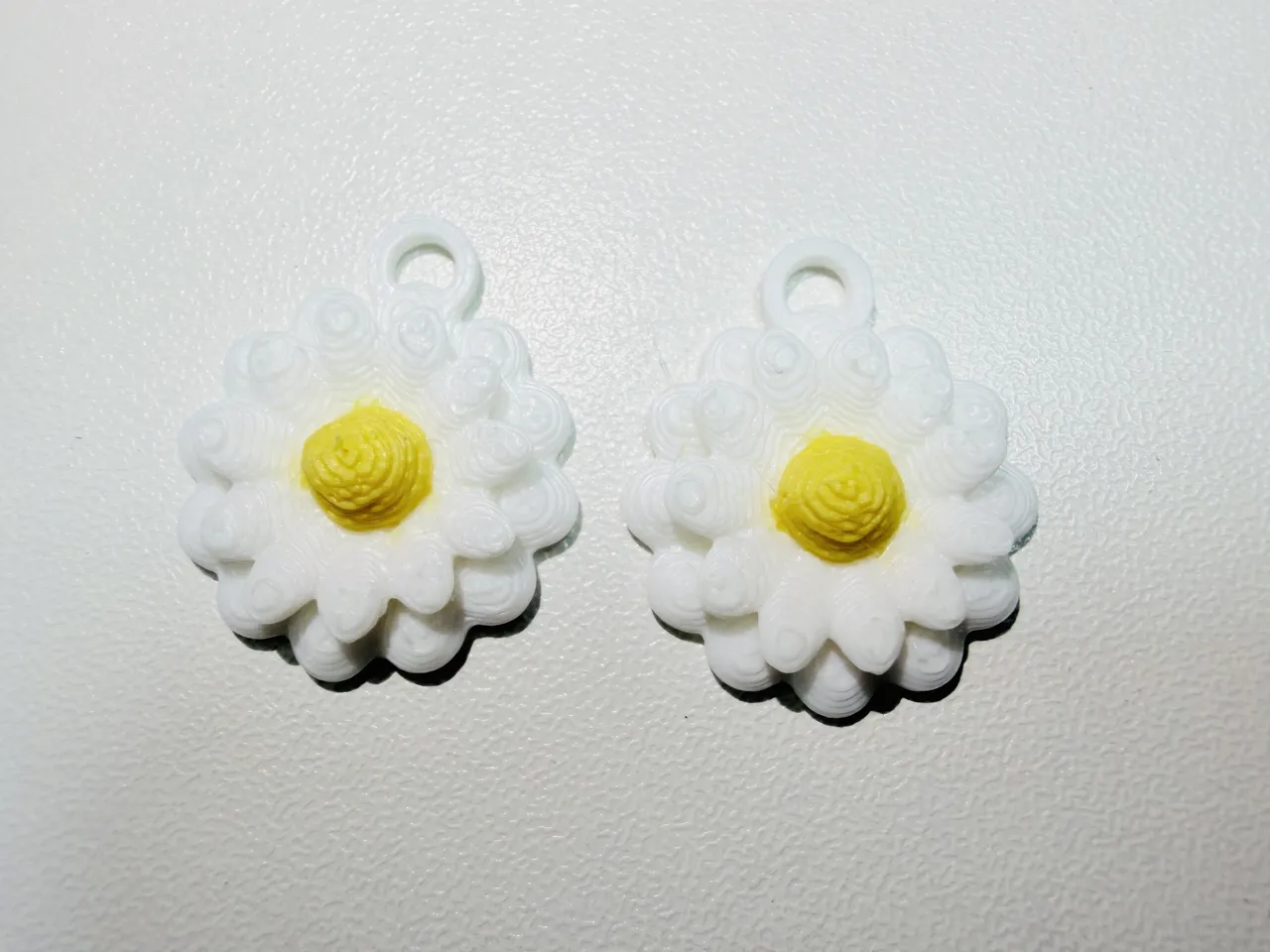 Daisy Flower Earrings Multi Color 3D Print view 2