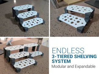 Endless 1, 2 or 3-Tier Shelf System and Organiser