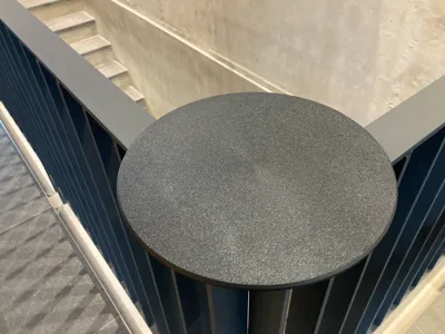 90mm Flat Iron Railing Corner Shelf 255mm