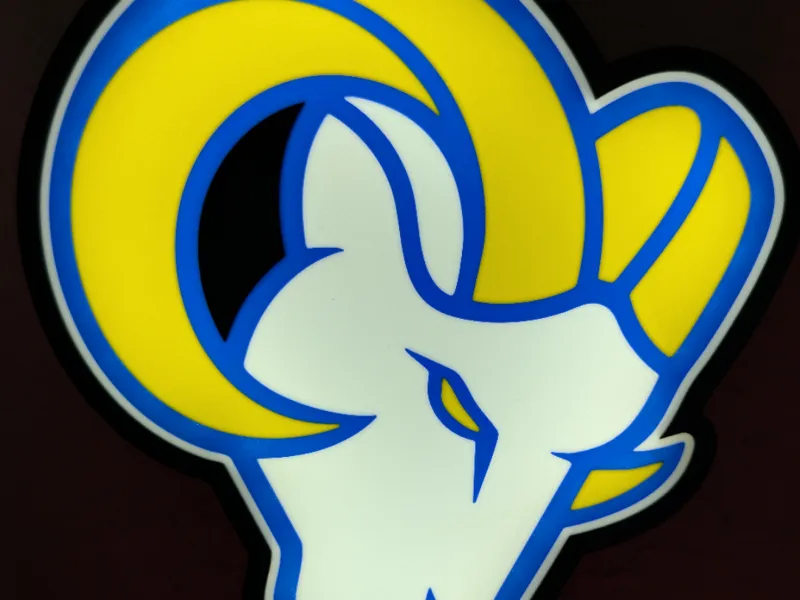Los Angeles Rams Head 2026 Logo Light Box