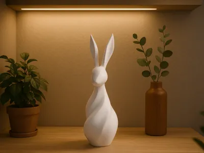 Minimalist Easter Bunny - Modern Figurine
