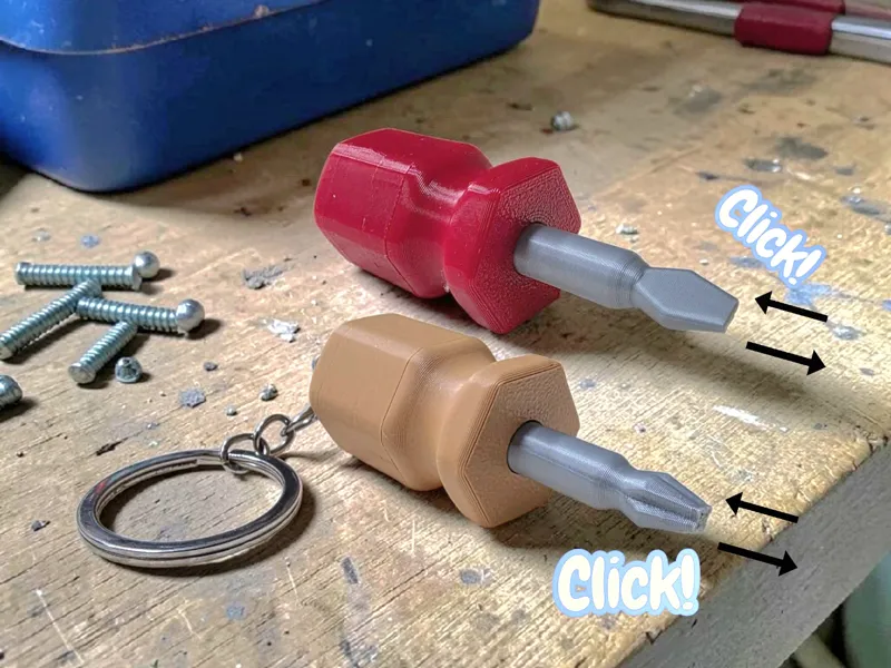 Screwdriver-Shaped Fidget Keychain