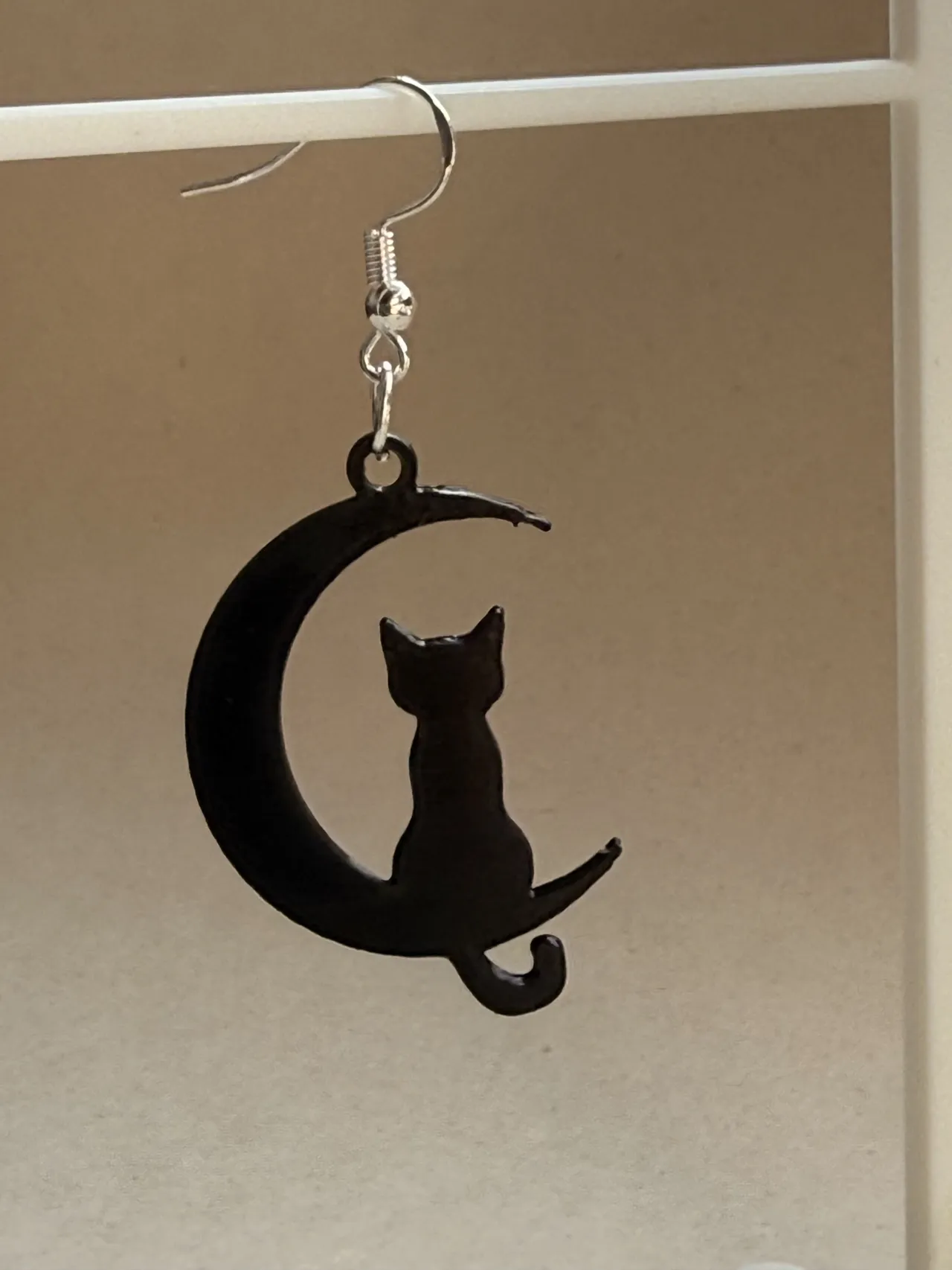 Cat and Moon Earrings view 3