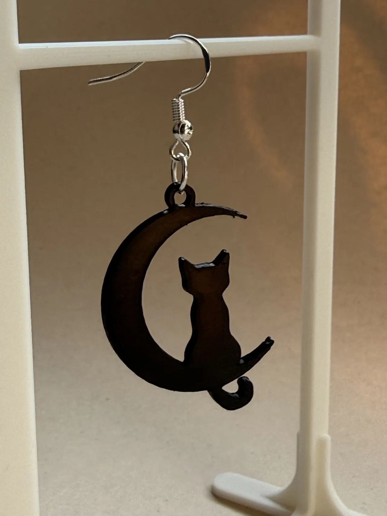 Cat and Moon Earrings view 4