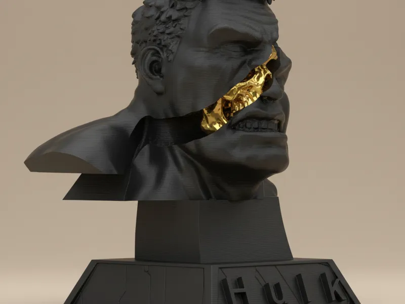 Modello 3D Testa Divisa – Hulk – n.07