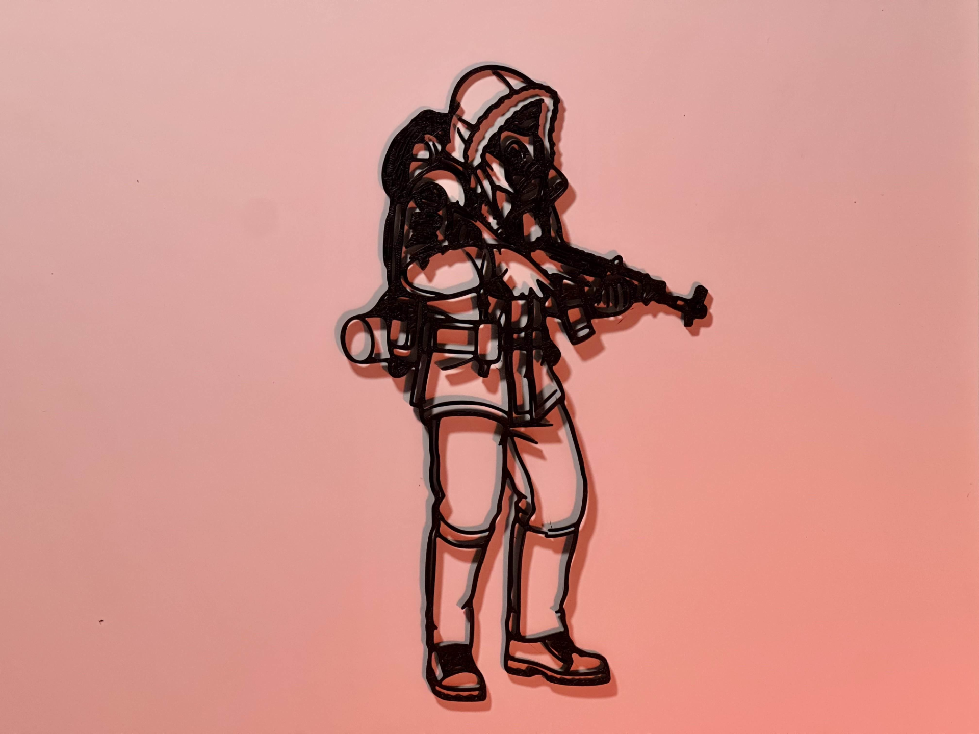 Art mural Line Art Arctic Hazmat Suit (AK) Rust