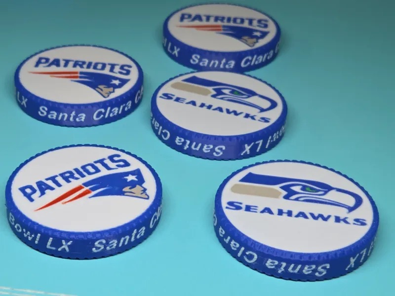 Super Bowl LX Game Chip, Seahawks verses Patriots