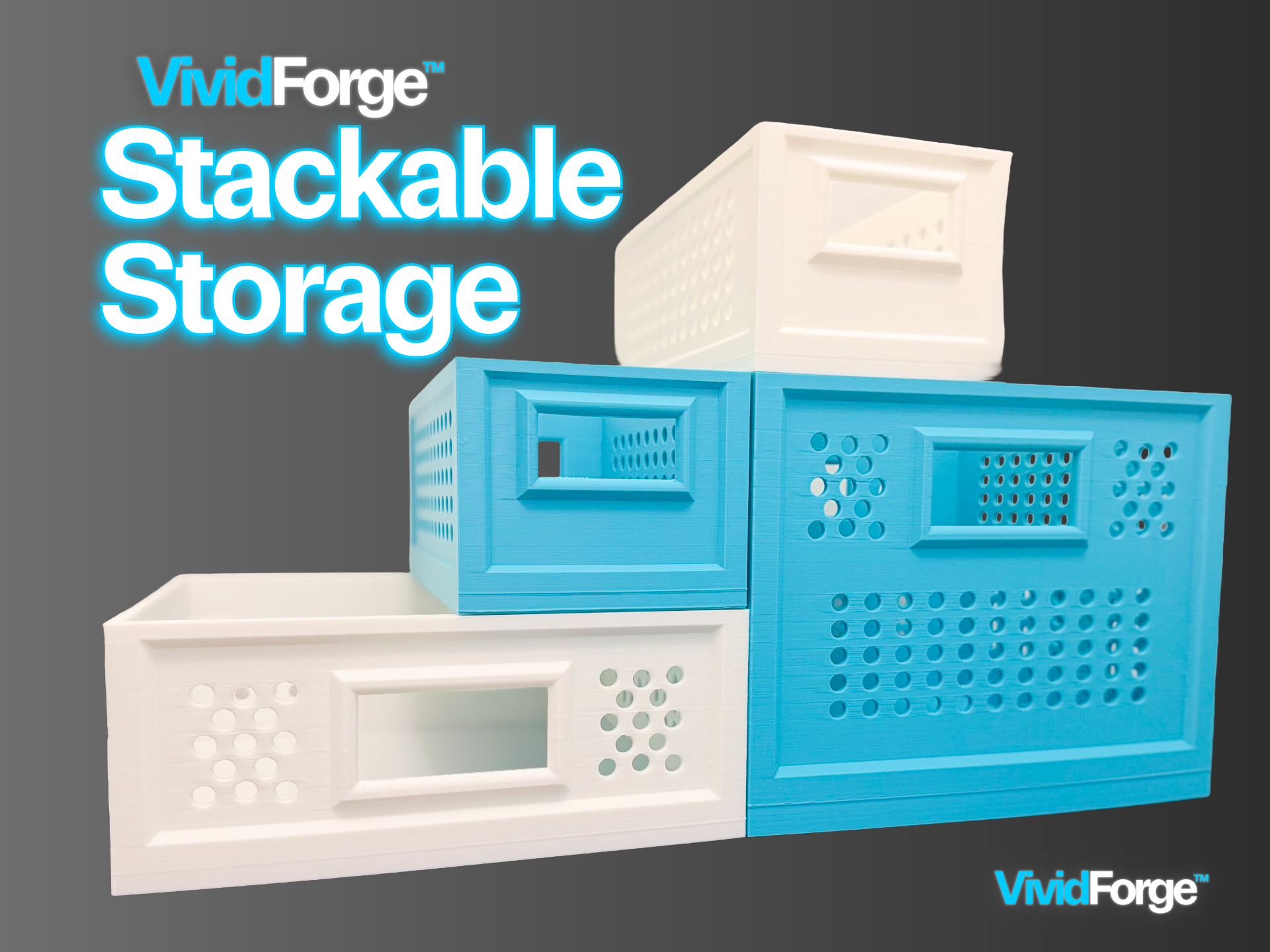 Storage Box Modular System Heavy Duty Stackable