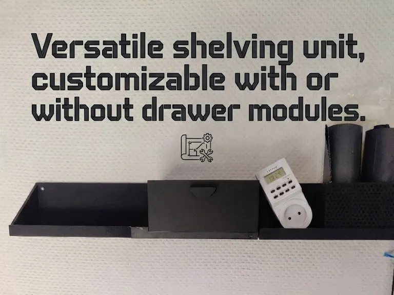 Modular Wall Shelf System Customizable, Easy Print