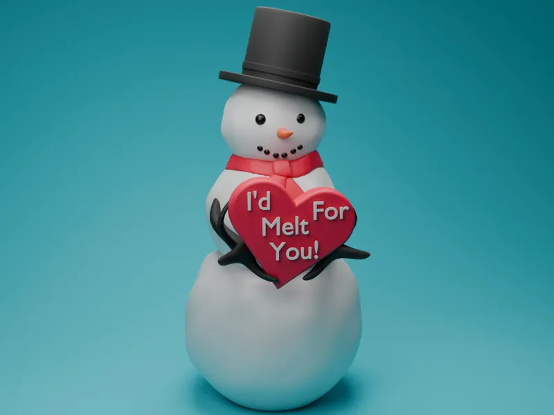 Valentines Day Snowman