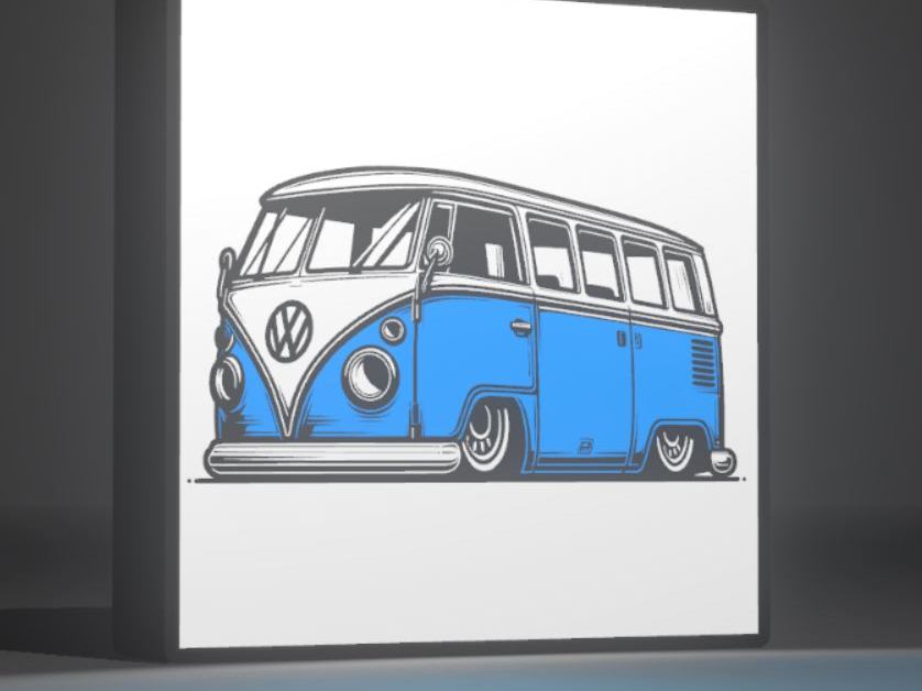 Boîte lumineuse Combi Volkswagen box carré lamp