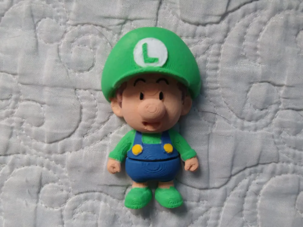 ルイジ ミニサイズ Mini Flexi Baby Luigi (Super Mario Bros) - Free 3D Print Model