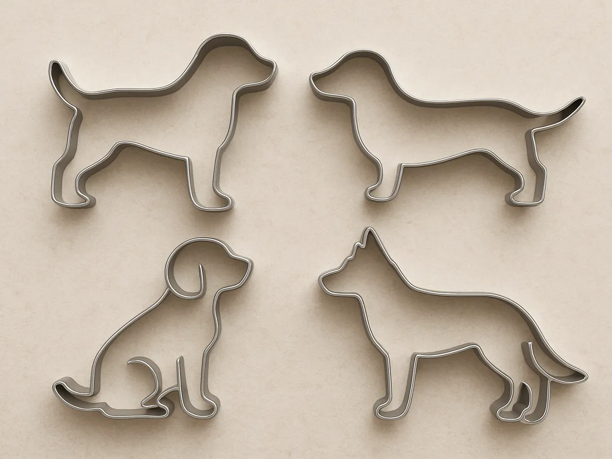 Set de 4 emporte-pièces races de chiens