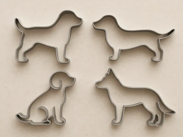Set de 4 emporte-pièces races de chiens