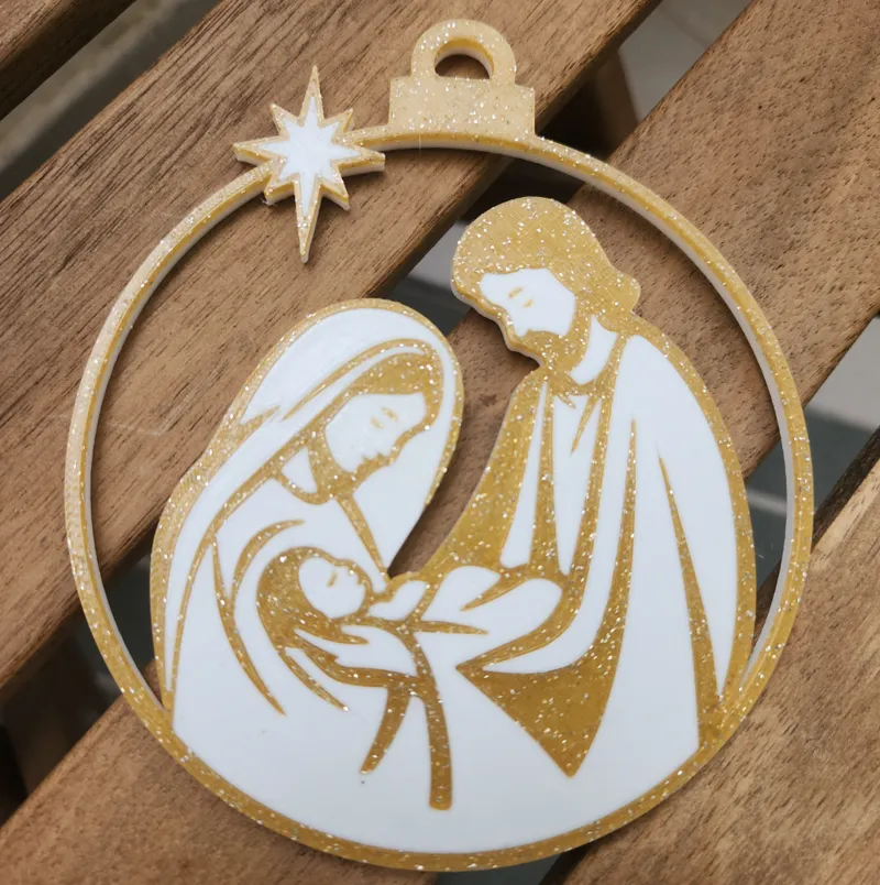 Holy family christmas ornament