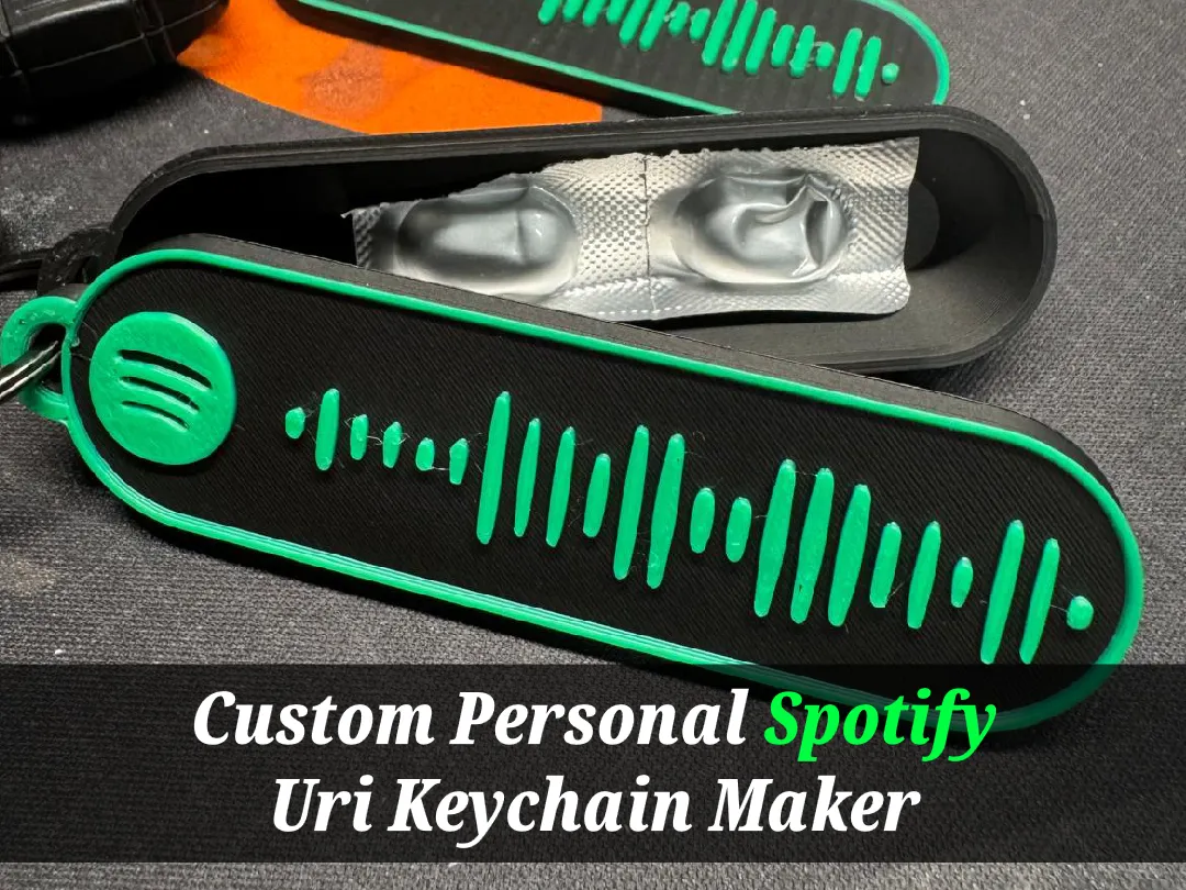 Custom Personal Spotify Uri KeyChain Maker v2 by RealNationPrint MakerWorld: Download Free 3D Models - 3D model önizlemesi