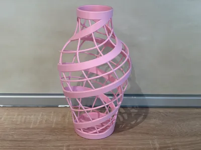 Sculptural Double-Band Wireframe Vase