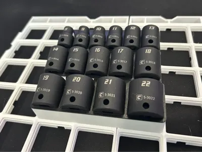 Capri impact sockets 3/8 drive gridfinity METRIC
