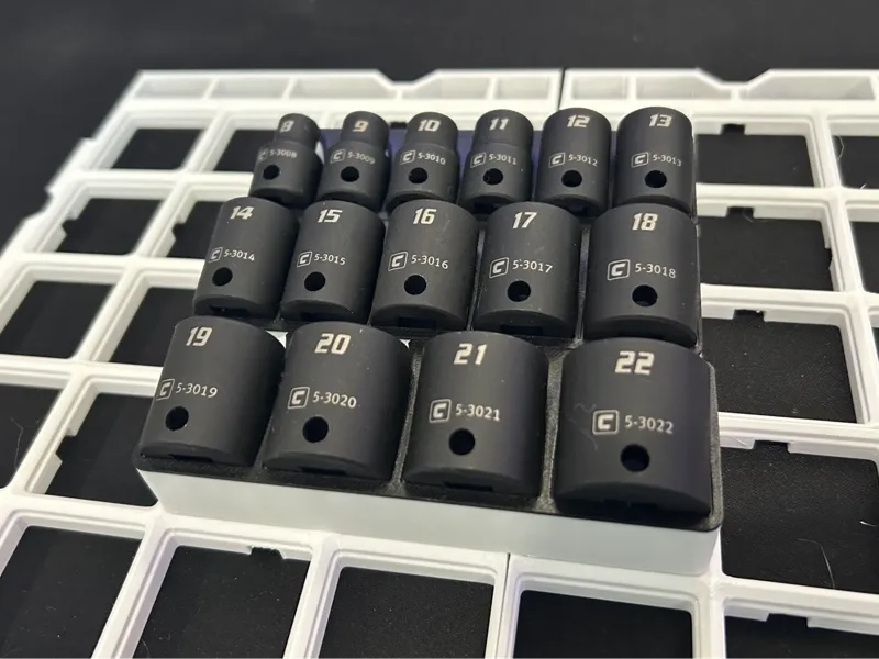 Capri impact sockets 3/8 drive gridfinity METRIC