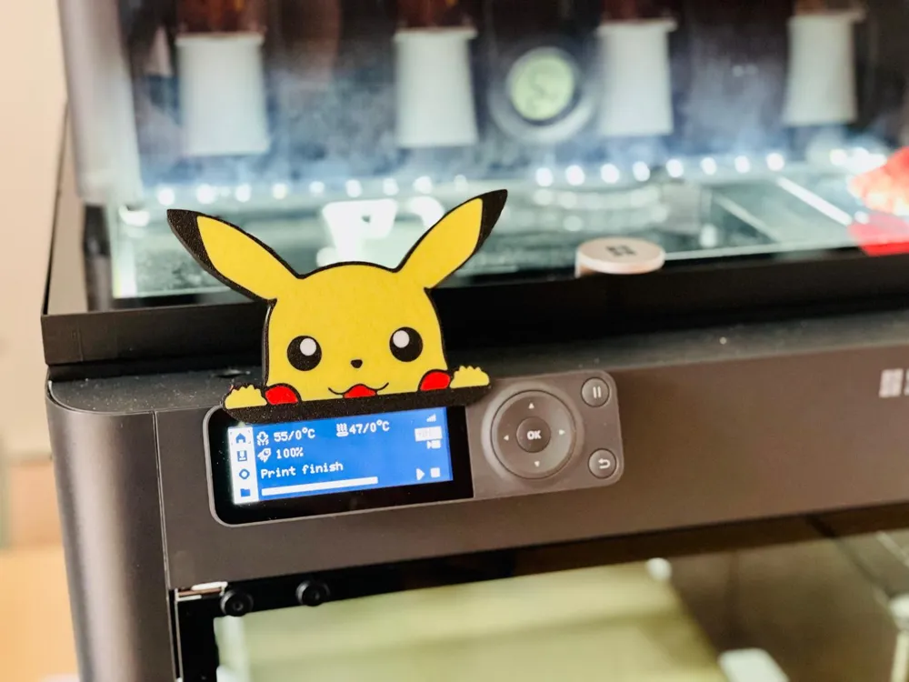Pikachu Study Screen Pikachu Screen Attachment by Martzl MakerWorld: Download Free 3D Models