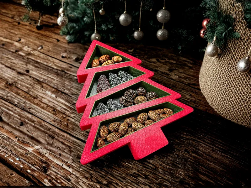 Christmas Tree Snack Tray – Removable Inserts