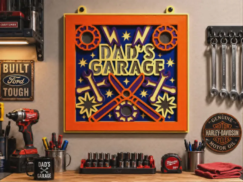 Dads Garage Sign. Man Cave Fathers Day Gift.