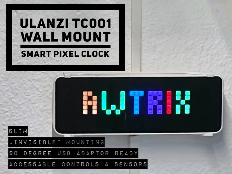 ULANZI TC001 | Slim Smart Pixel Clock Wall Mount