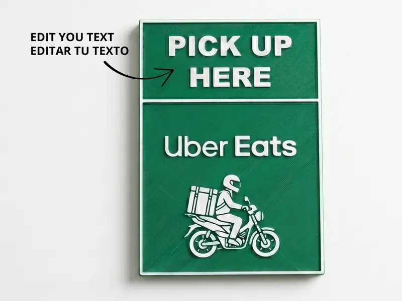 Placa UberEats Editável Delivery Venda Marketplace