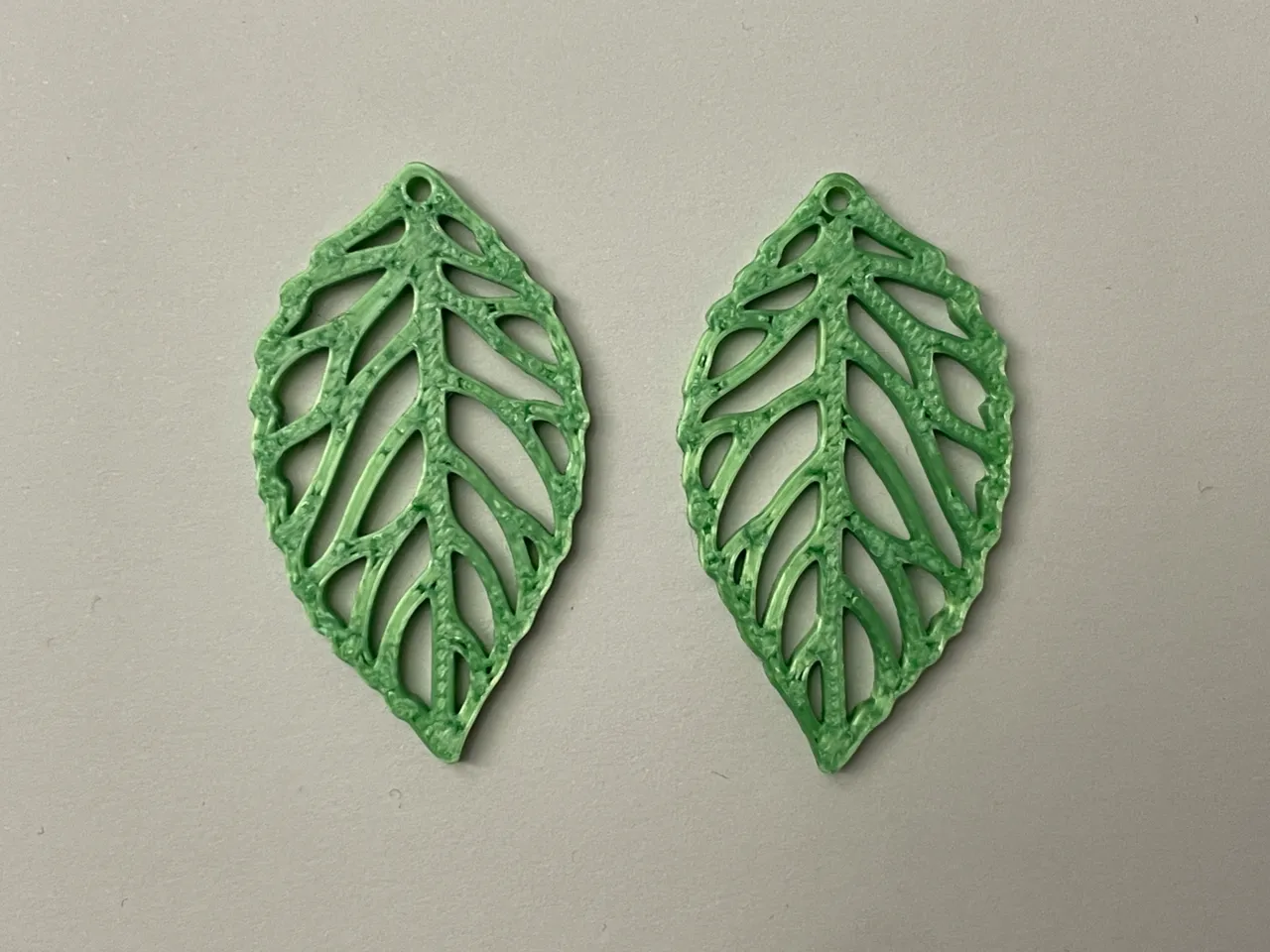 Leaf earrings view 2