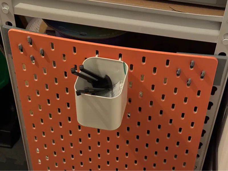 Brackets for IKEA Skadis to metal key shelving