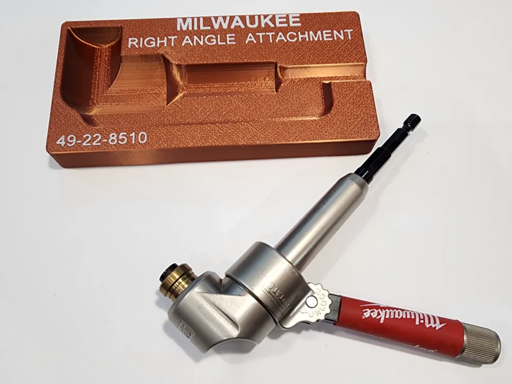 Milwaukee Right Angle Drill Attachment Gridfinity - Free 3D Print Model ...