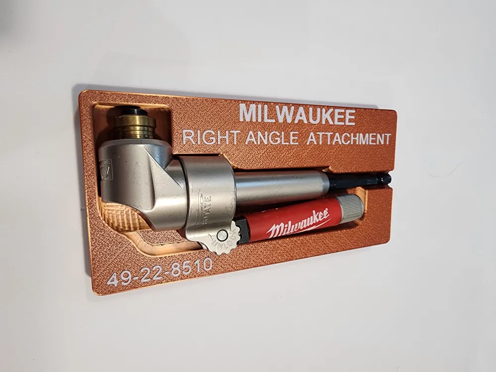 Milwaukee Right Angle Drill Attachment Gridfinity - Free 3D Print Model ...
