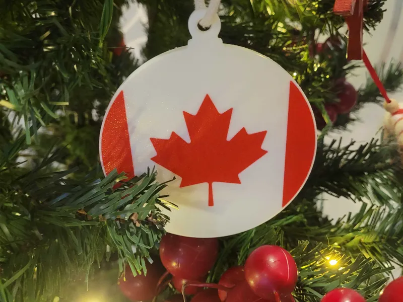 Canadian Flag Christmas Ornament