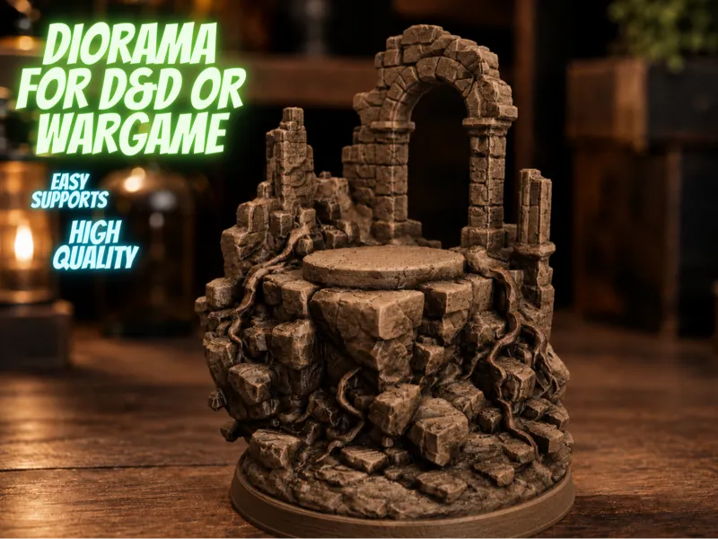 Rovine Fantasy con Portale in Pietra – Diorama 