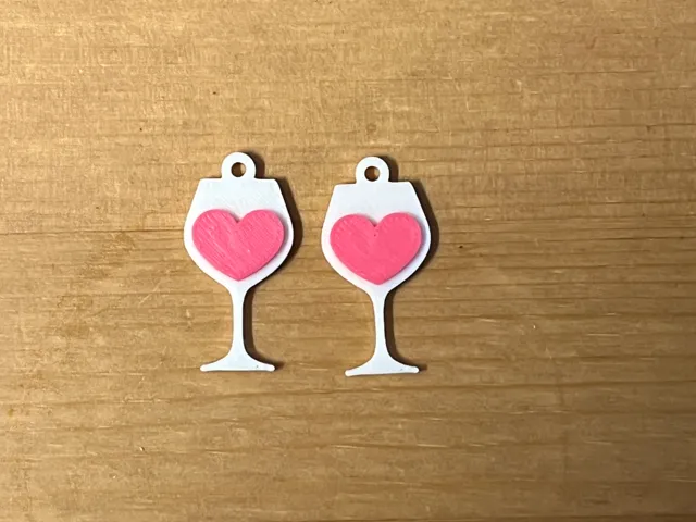 wine glass earrings