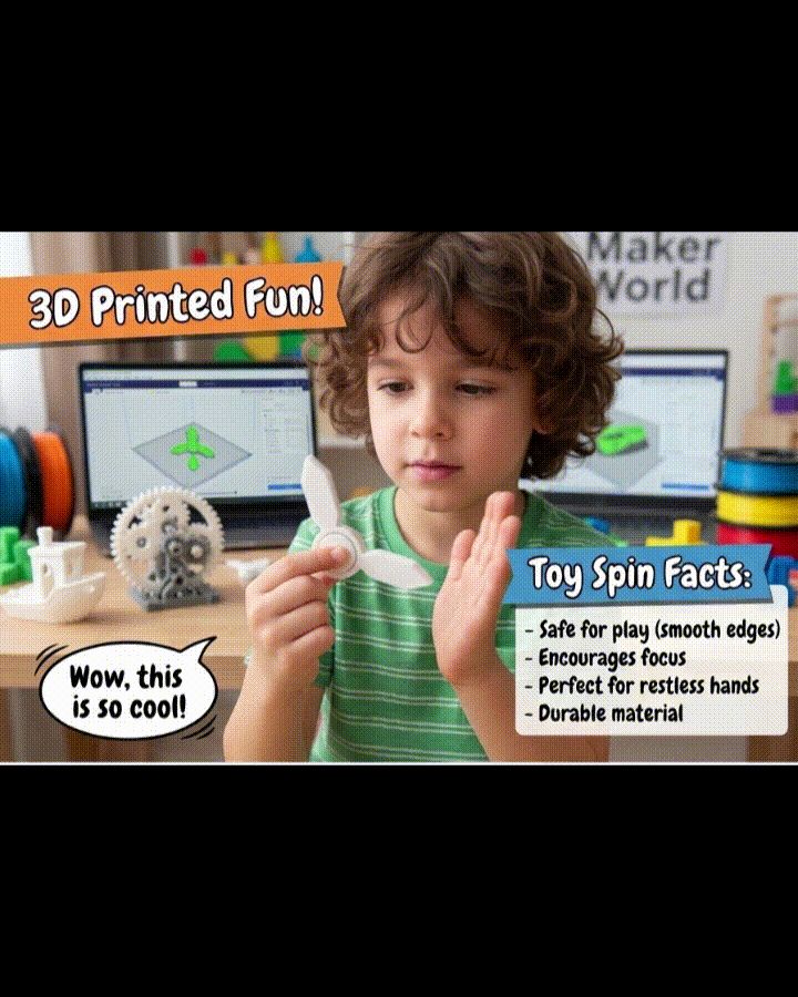 Tri-Blade Pocket Prop Fidget Spinner Print-N-Place