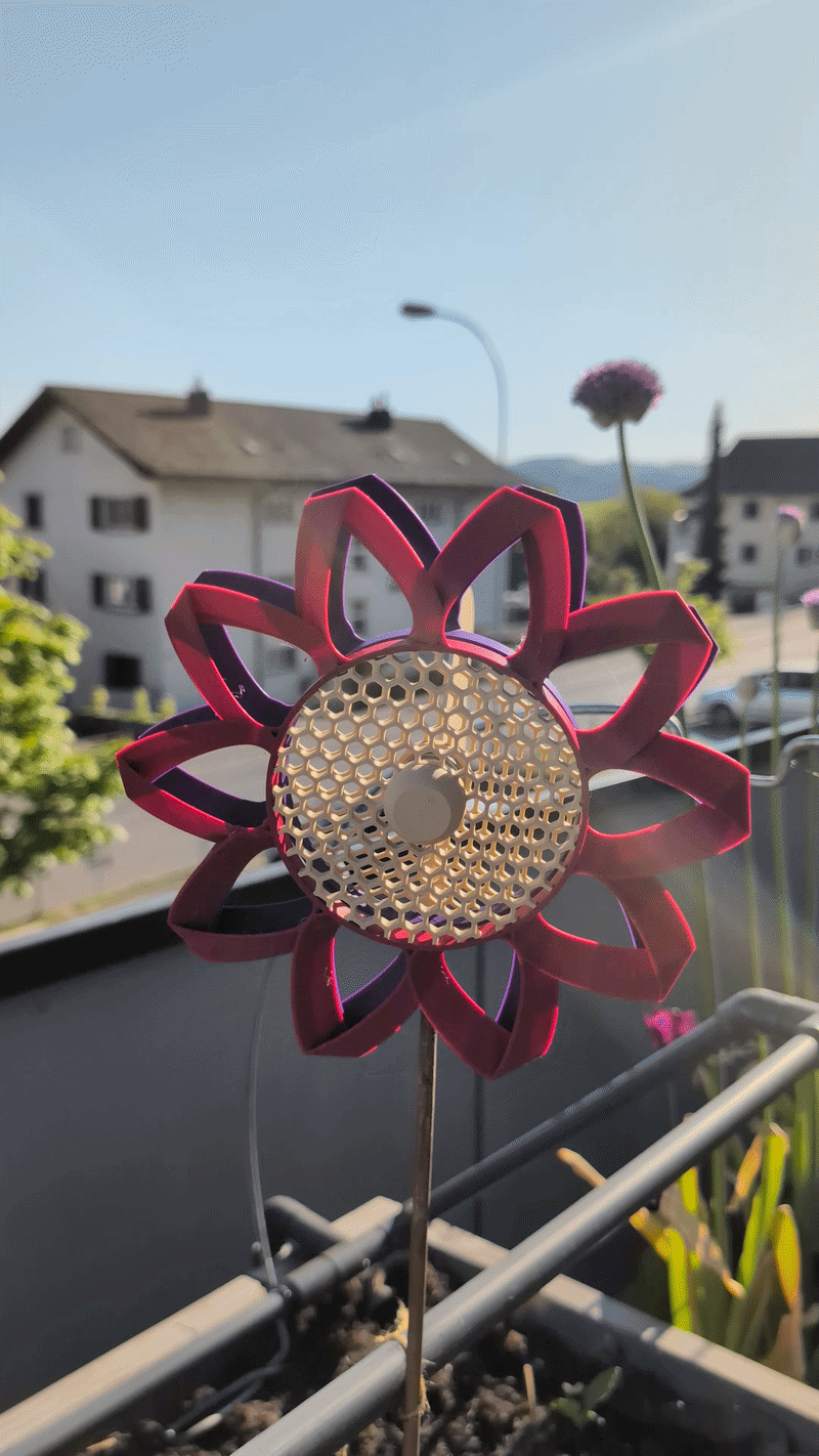 Artistic Kinetic Flower Windmill/Nature in Motion
