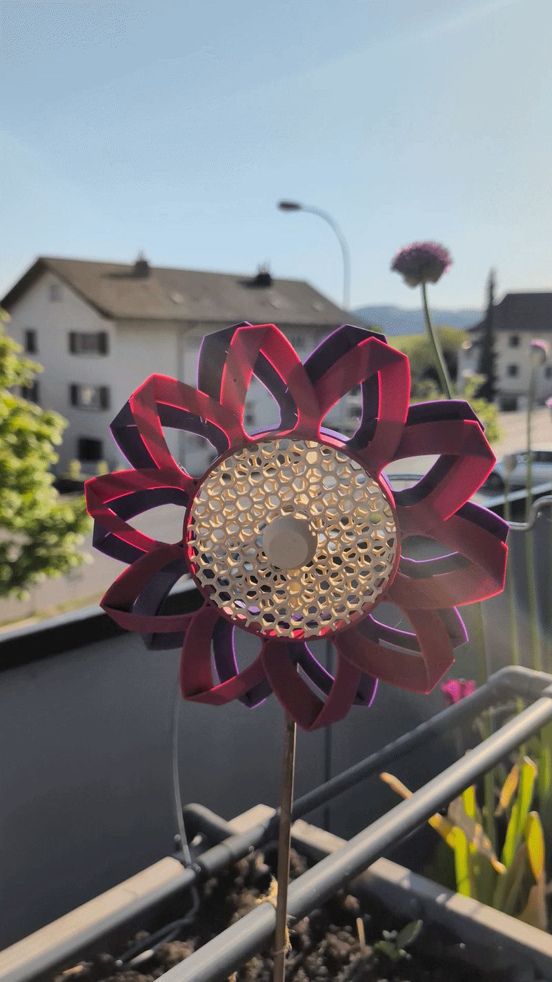 Artistic Kinetic Flower Windmill/Nature in Motion